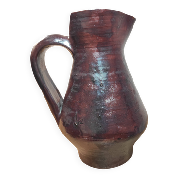 Enameled stoneware pitcher