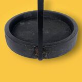 Antique wrought iron and red leatherette umbrella stand – 1960s