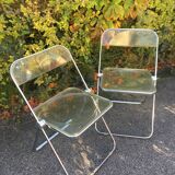Pair of chairs Plia by Giancarlo Piretti edited by Anonima Castelli 1970