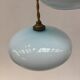 Paire de suspensions vintage en opaline bleu pale