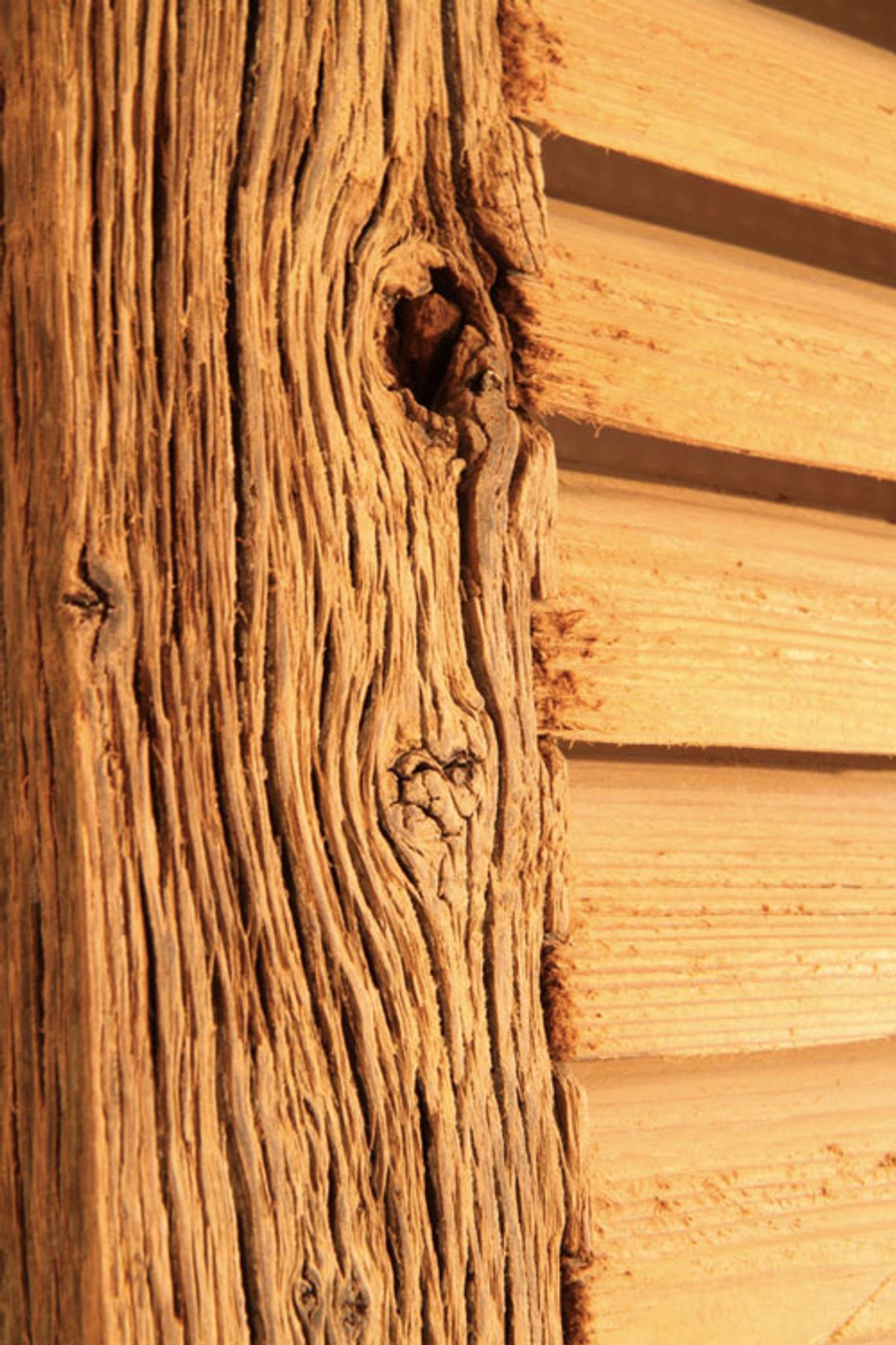 Pair of pickled wooden shutters