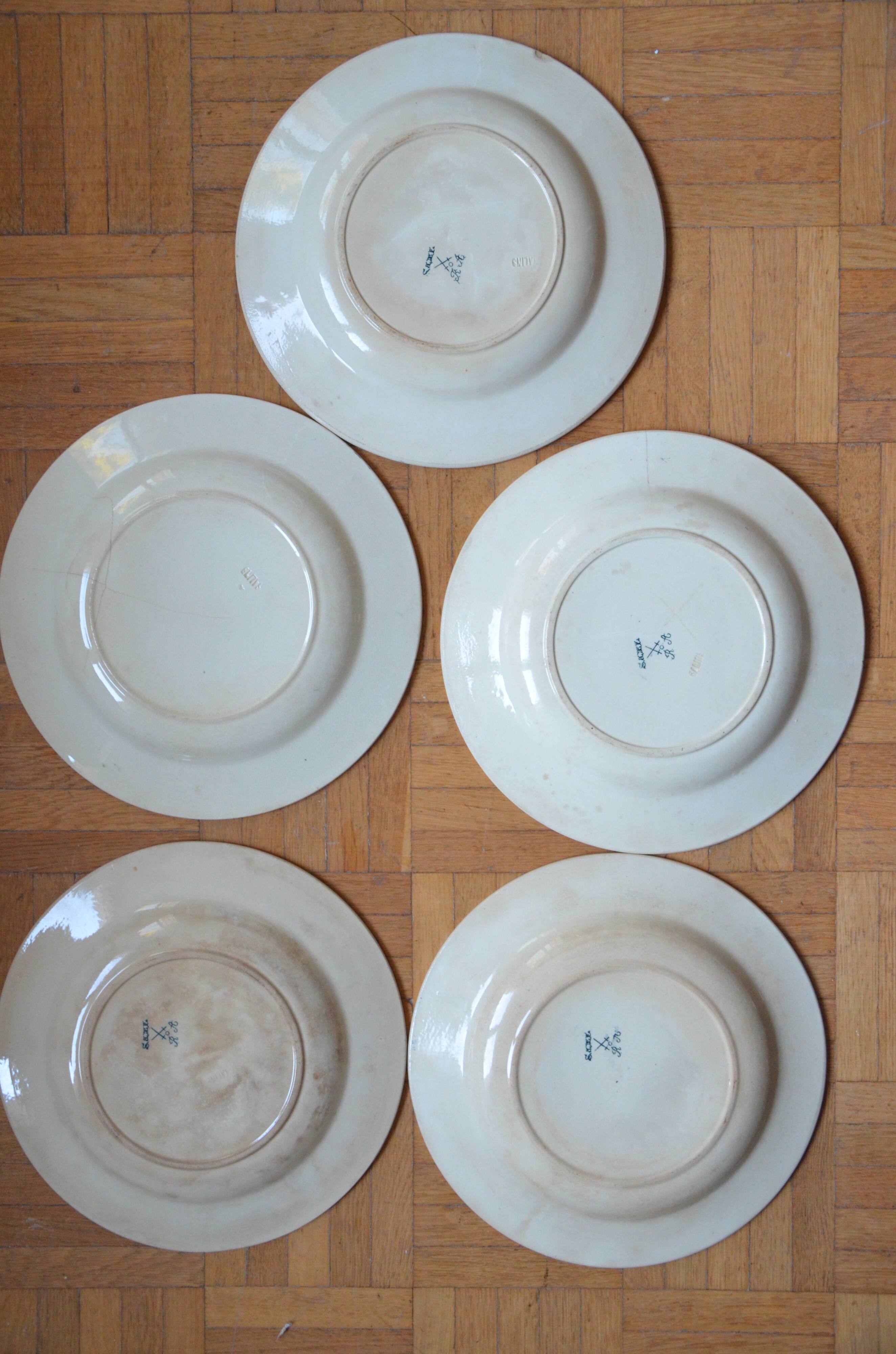 Lot 6 plates old creves Saxony