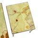 Set of 3 Nesting Tables Onyx Marble Copper Frame 1950s France
