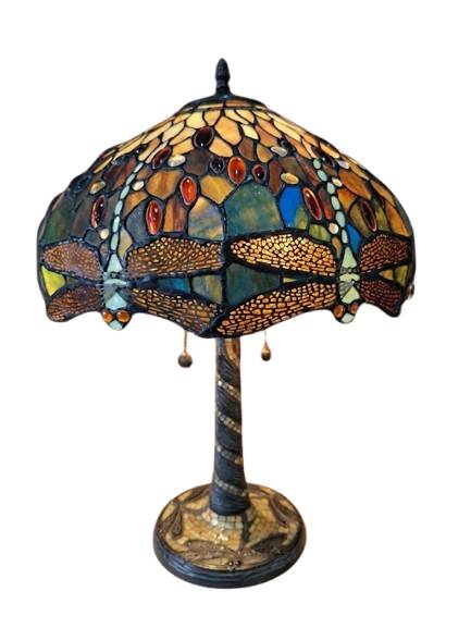 Tiffany style table lamp - Iconic "Dragonfly" model (Dragonflies)