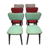 Suite of 6 vintage faux chairs