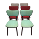 Suite of 6 vintage faux chairs