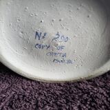 Set of 2 crest pottery vases stamped with dolphin motif