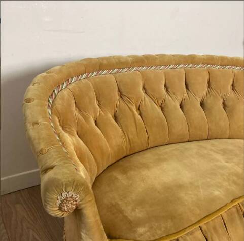 Golden yellow toadstool sofa