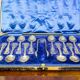 Antique English Silver Teaspoons, 1906, Set of 13