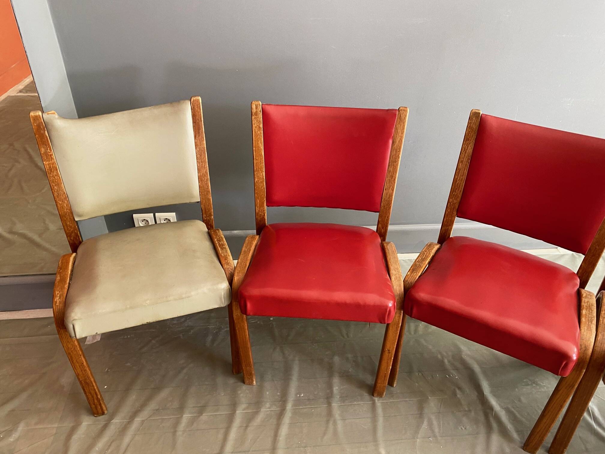 Lot de 6 chaises Bow Wood Hugues Steiner