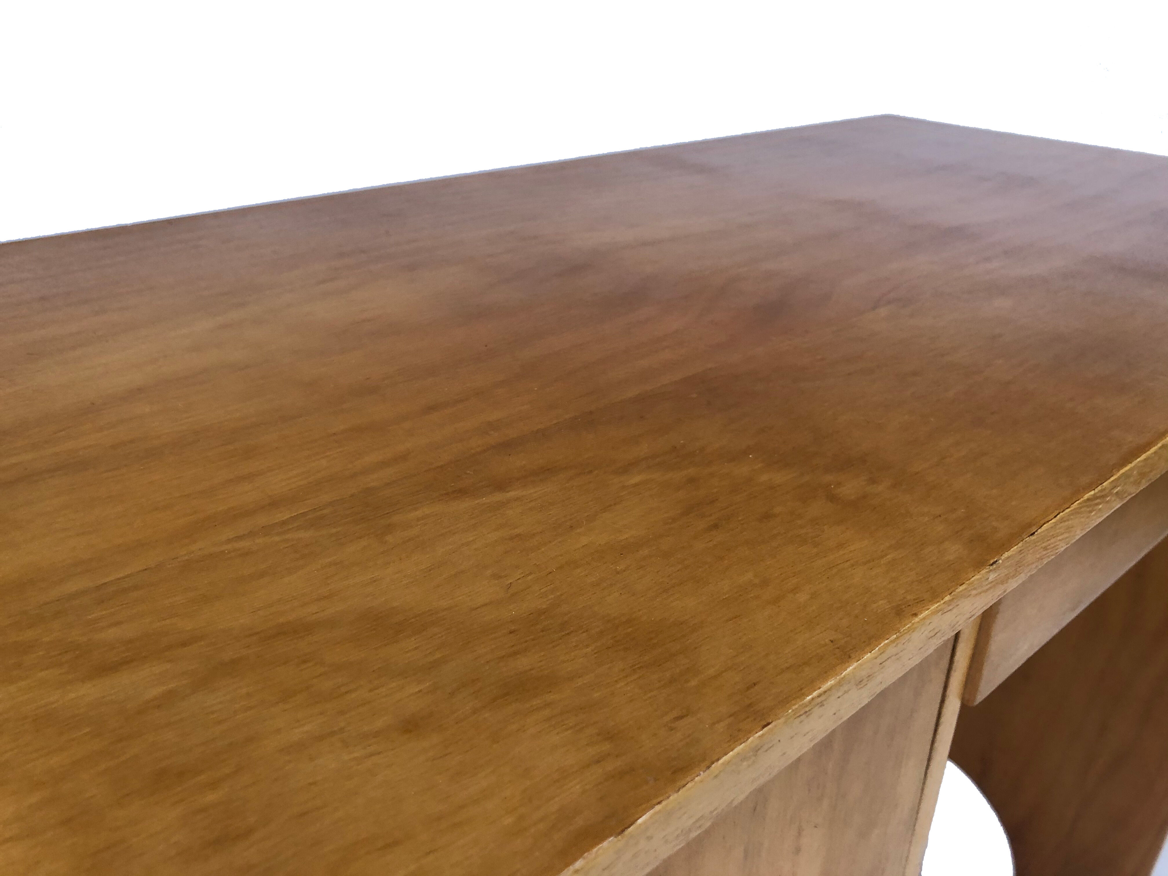 Art deco birch wood compact desk 1960