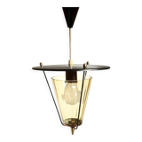 Scandivave amber glass metal and copper suspension lamp