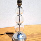 Chrome lamp base and glass balls dlg J. Adnet