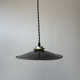 Ancienne suspension emaillee mouchetee 25 cm