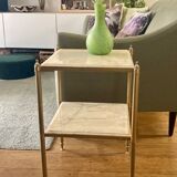 Brass and marble side table