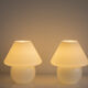 Paire de lampes vintage champignon en verre soufflé