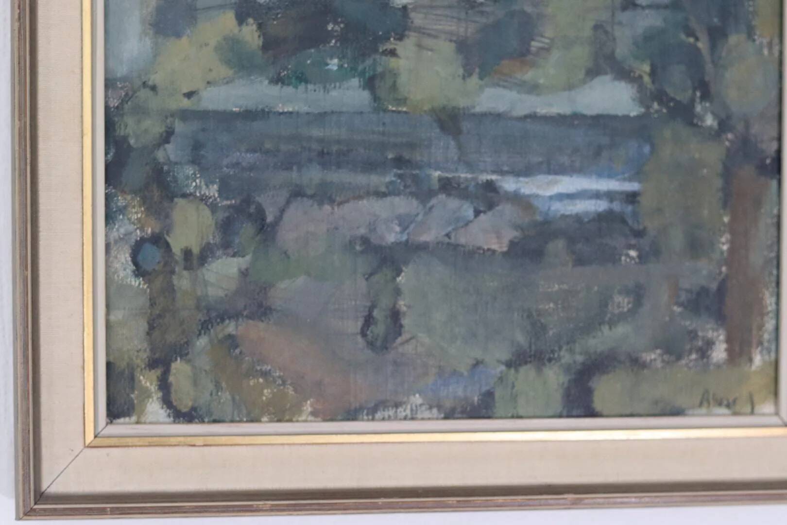 Swedish Oil on Canvas – "Obscured by Trees" by Alvar Jansson