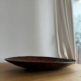 Grand plat vintage en bois sculpté à la main