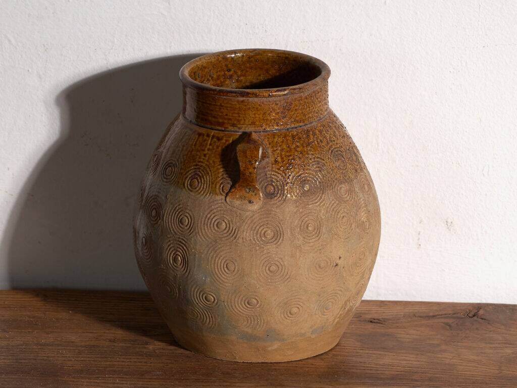 Vase ancien chinois en grès émaillé – Chine, vers 1900
