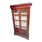 Antique mahogany veneer display cabinet from the 19th century - Louis Philippe style