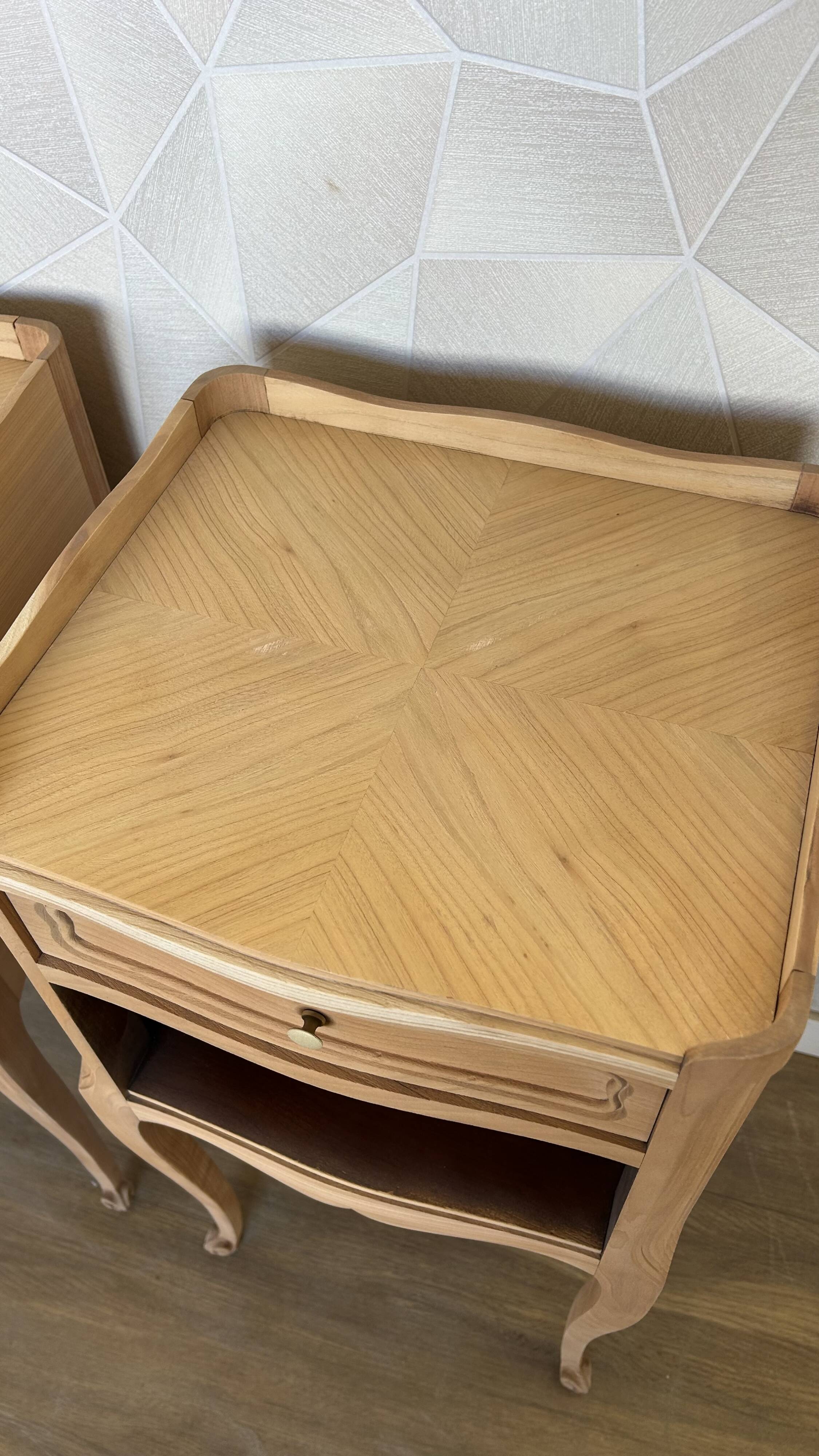 Pair of airbrushed bedside tables