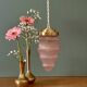 Vintage globe pendant light in frosted pink glass
