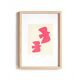Painting of birds - fluorescent pink - signed Eawy