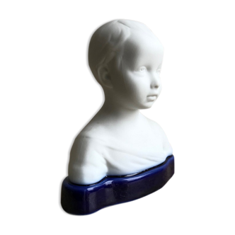 Limoges biscuit and porcelain child bust after Camille Tharaud