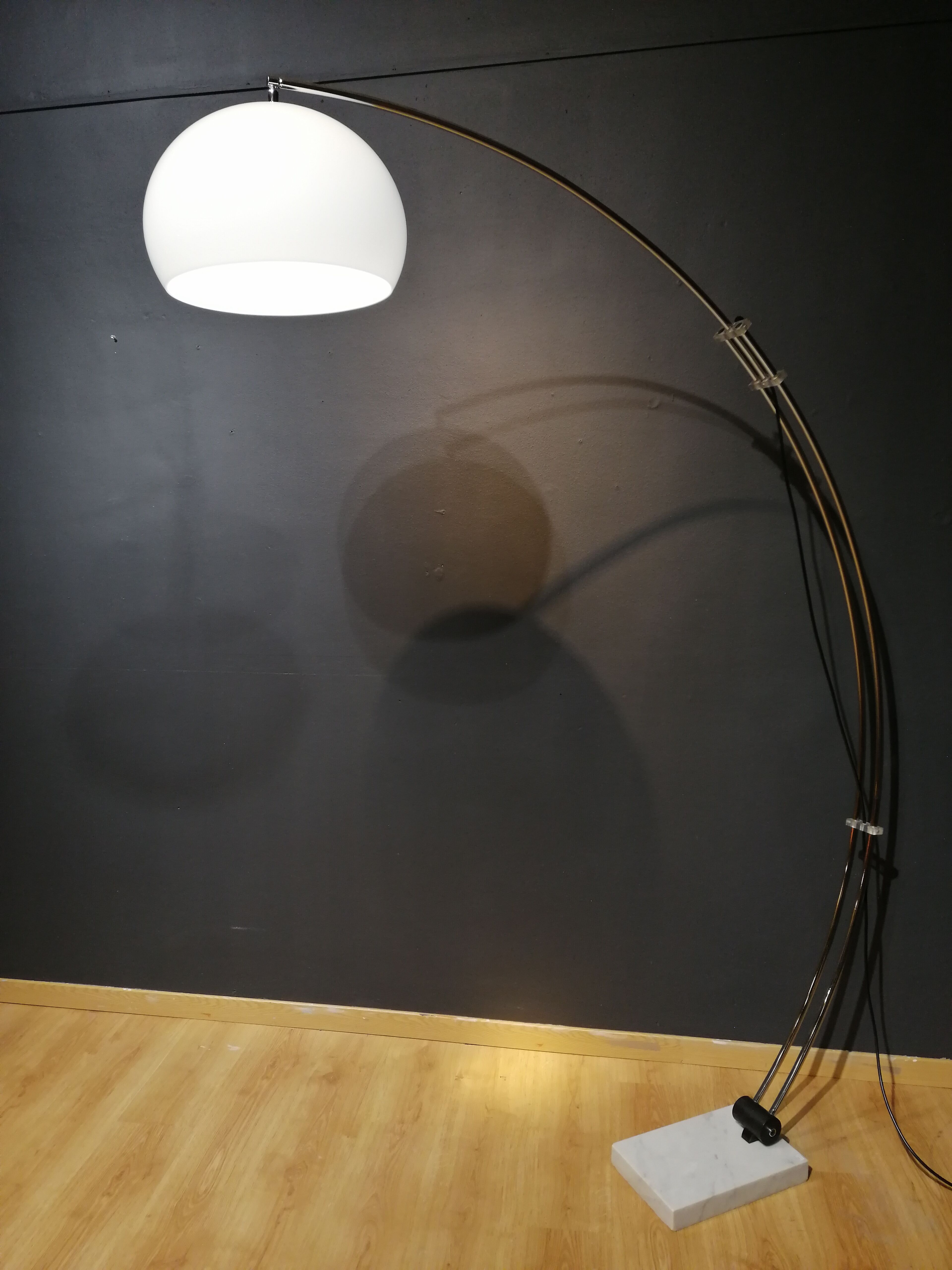 Arc floor lamp with marble foot, 60s