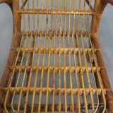 French Rattan Vintage Design Armchair from the 1950s