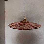 Suspension vintage en verre rose