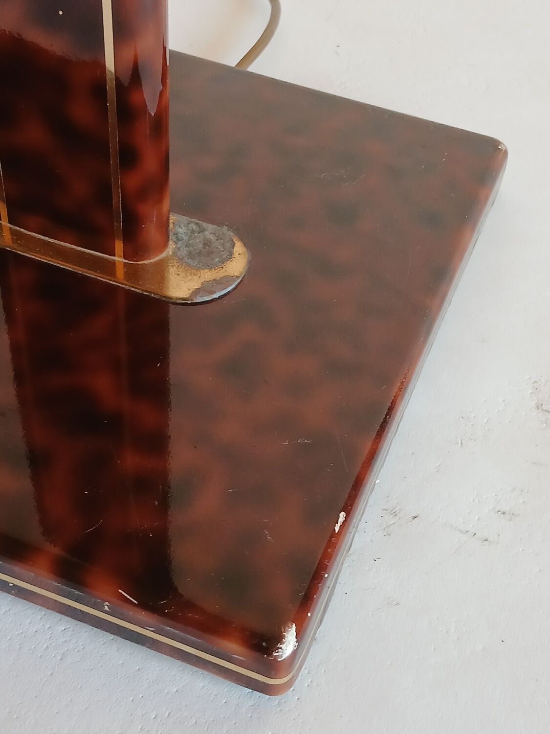 Metal and brass floor lamp, Relco Milano, 1970s.