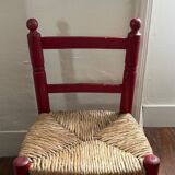 Chaise en bois et paille