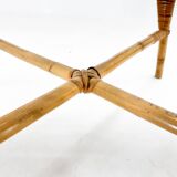 Fauteuil en rotin du milieu du siècle, Tchécoslovaquie, années 1970