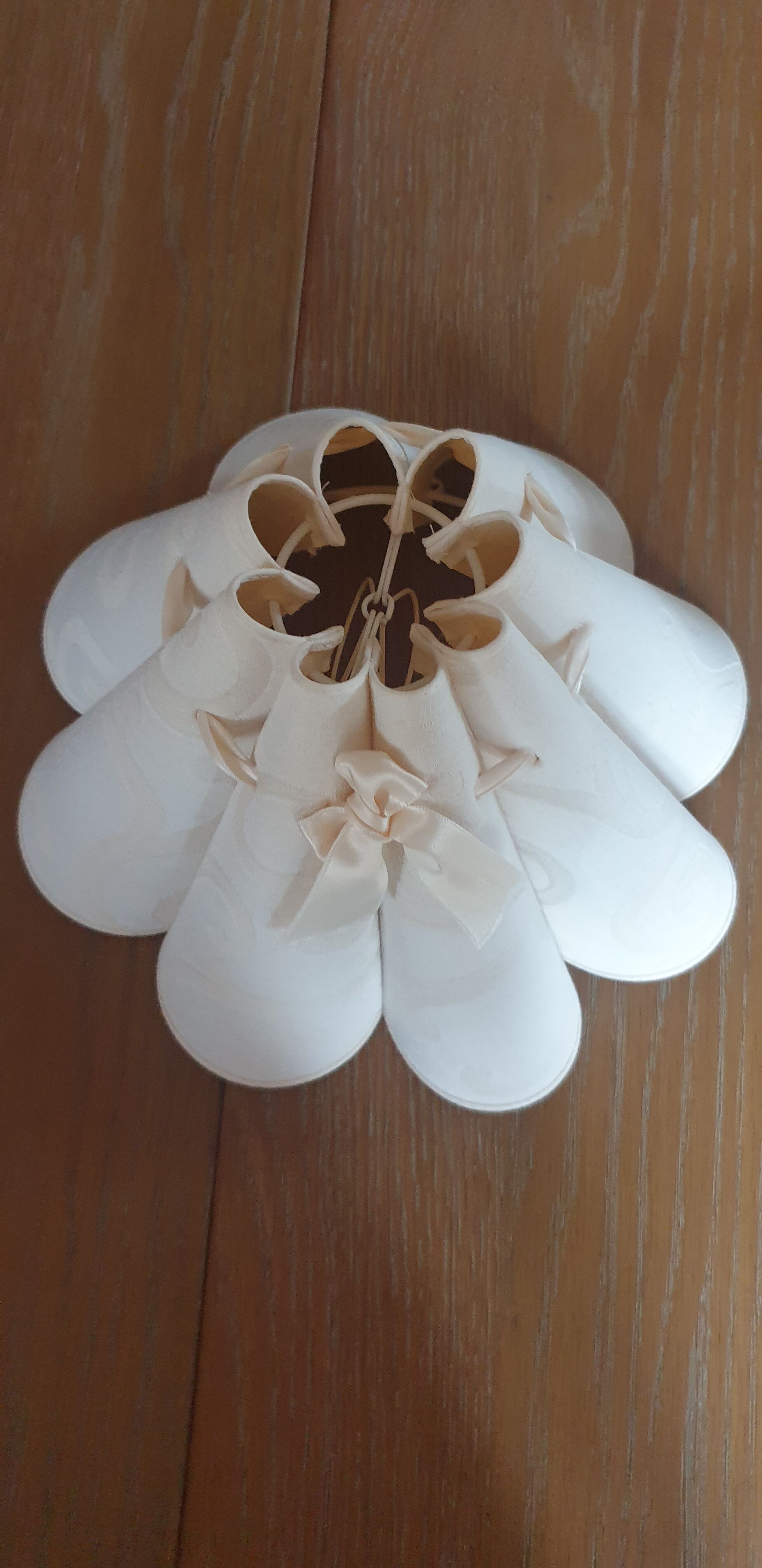 Two romantic ivory lampshades