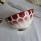 Old bowl in earthenware DIGOIN SARREGUEMINES with faceted burgundy.