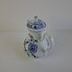 Vintage Dubí Czech Porcelain Blue Onion Cibulák Teapot, c. 1970