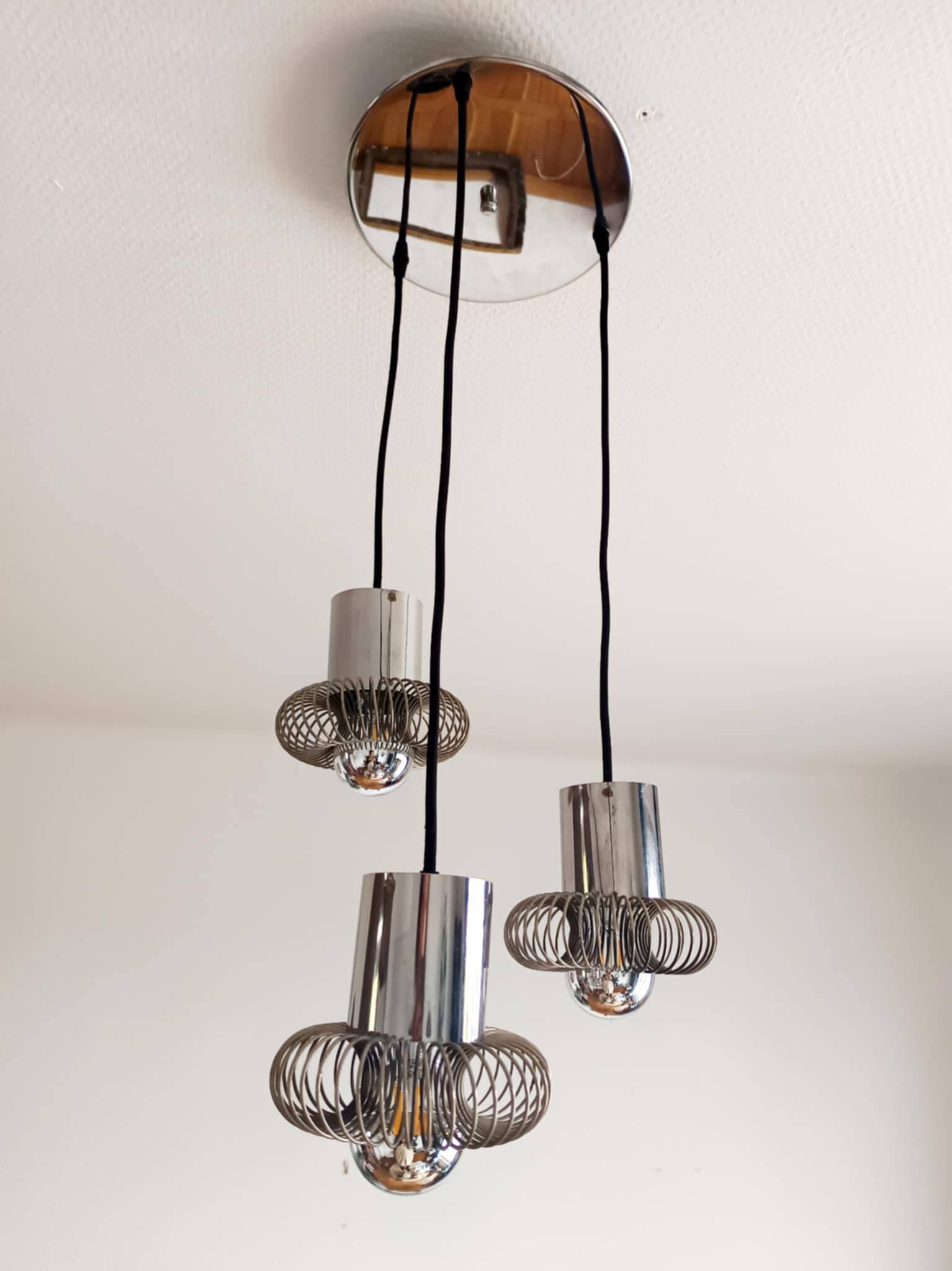 Space Age chandelier by Philippe Rogier for Oxar, 1970