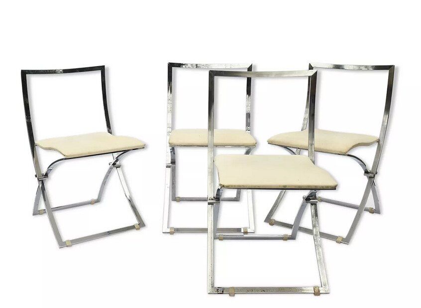 4 foldable chairs model "luisa" by marcello cuneo for mobel italia