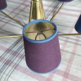 Vintage Scandinavian luminaire with 6 branches in brass.