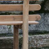 Large bench with solid wood backrest, 1930 Brittany