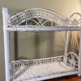 White rattan and wicker shelf