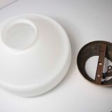 Globe opaline and brass plafon d30cm