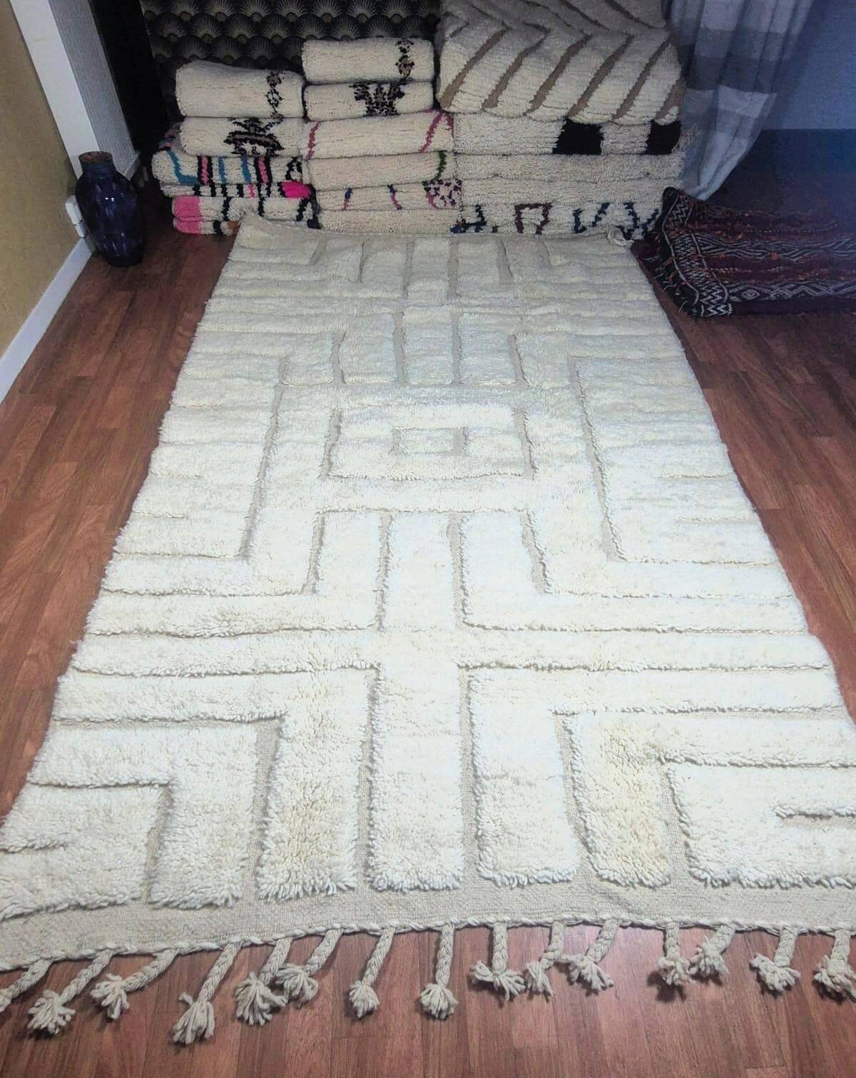 Tapis berbère en laine authentique du Maroc Pièce unique artisanale