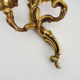Old pair of wall sconces with double fires in real bronze, acanthus leaf. Year 50