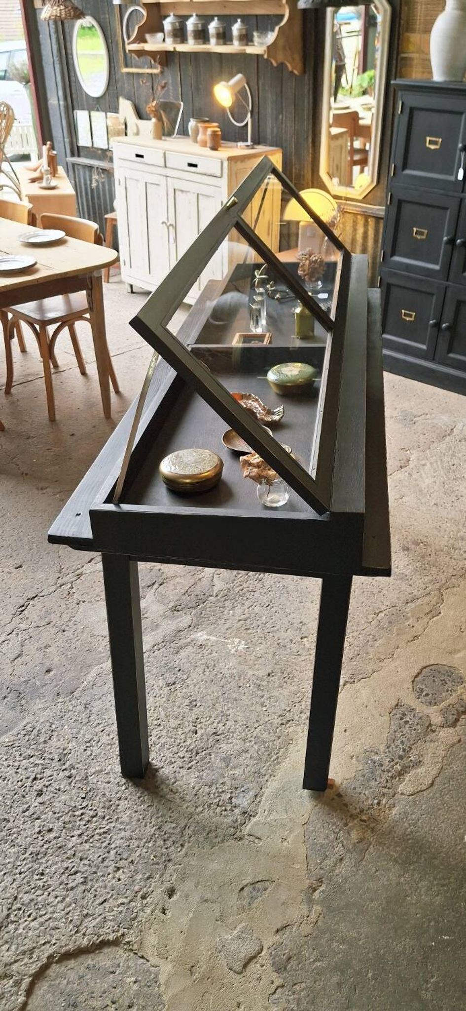 Antique display cabinet on legs