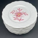 Porcelain dessert plates with pink flower patterns