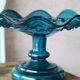 Coupe sur pied ancienne en verre soufflé