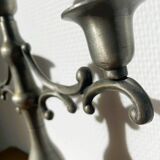 3-arm pewter candle holder / candlestick