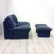 Post modern leather lounge chairs with ottoman by Nicoletti Salotti, Italy 1980s